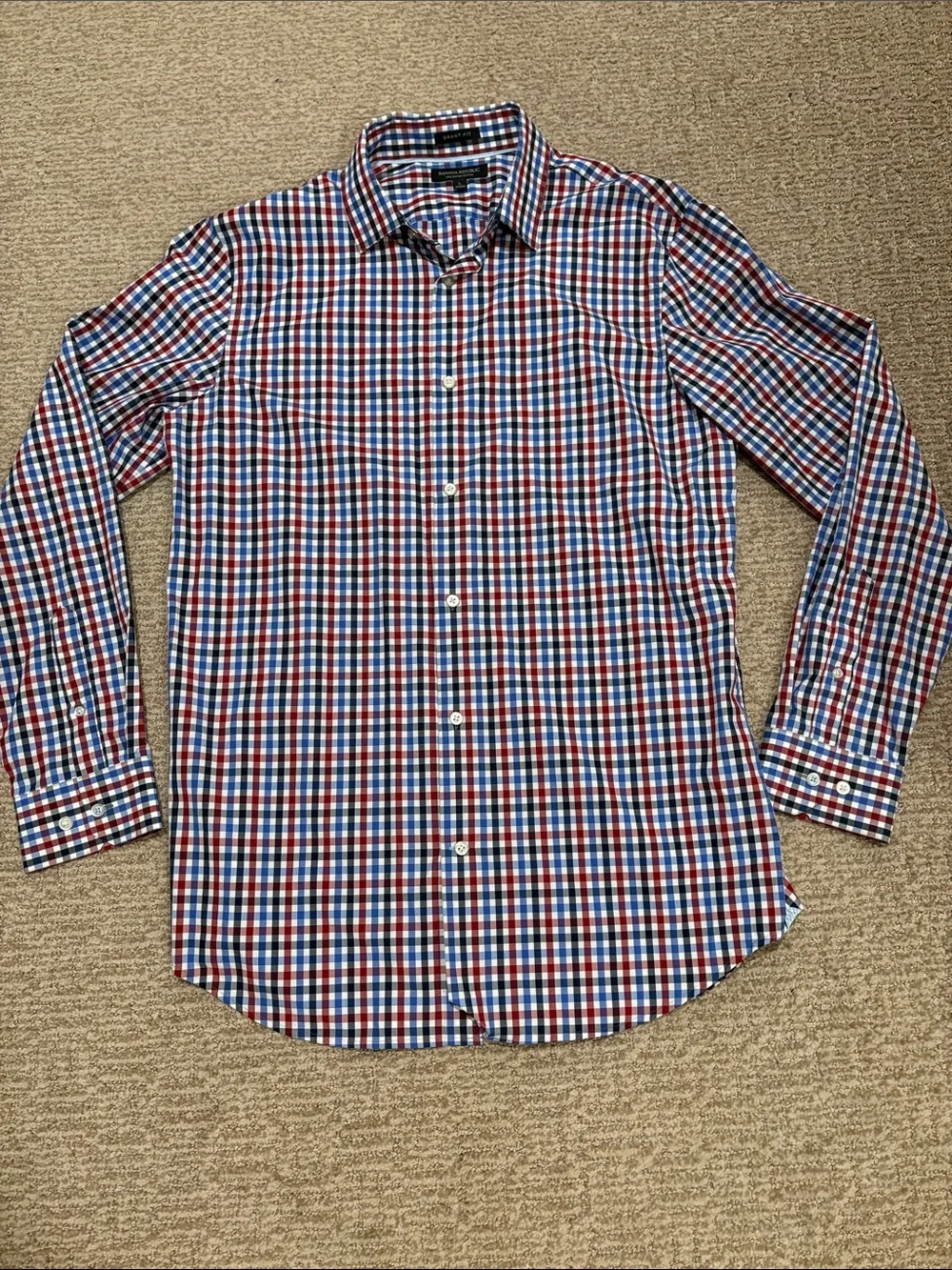Banana Republic Red, Blue & White Checked Button-Down Shirt